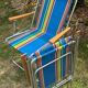 Pair of vintage nylon canvas folding garden armchairs