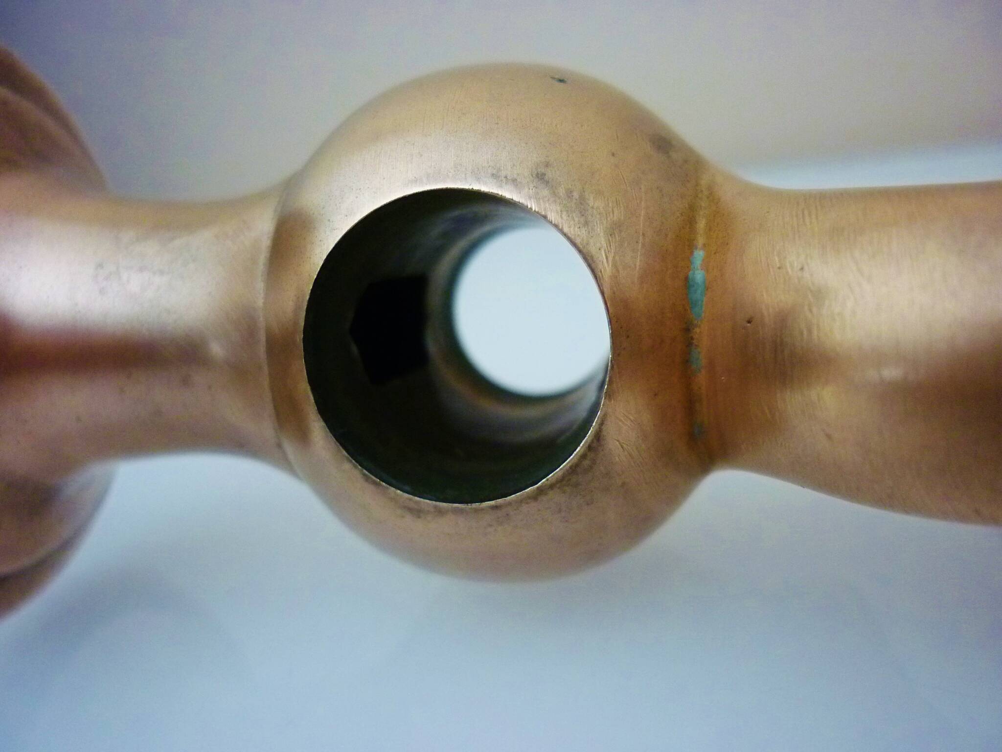 Old fountain tap for garden in brass, 4 parts