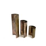 Mid-century set of 3 silver-plated vases, GiBi Italy 1970s