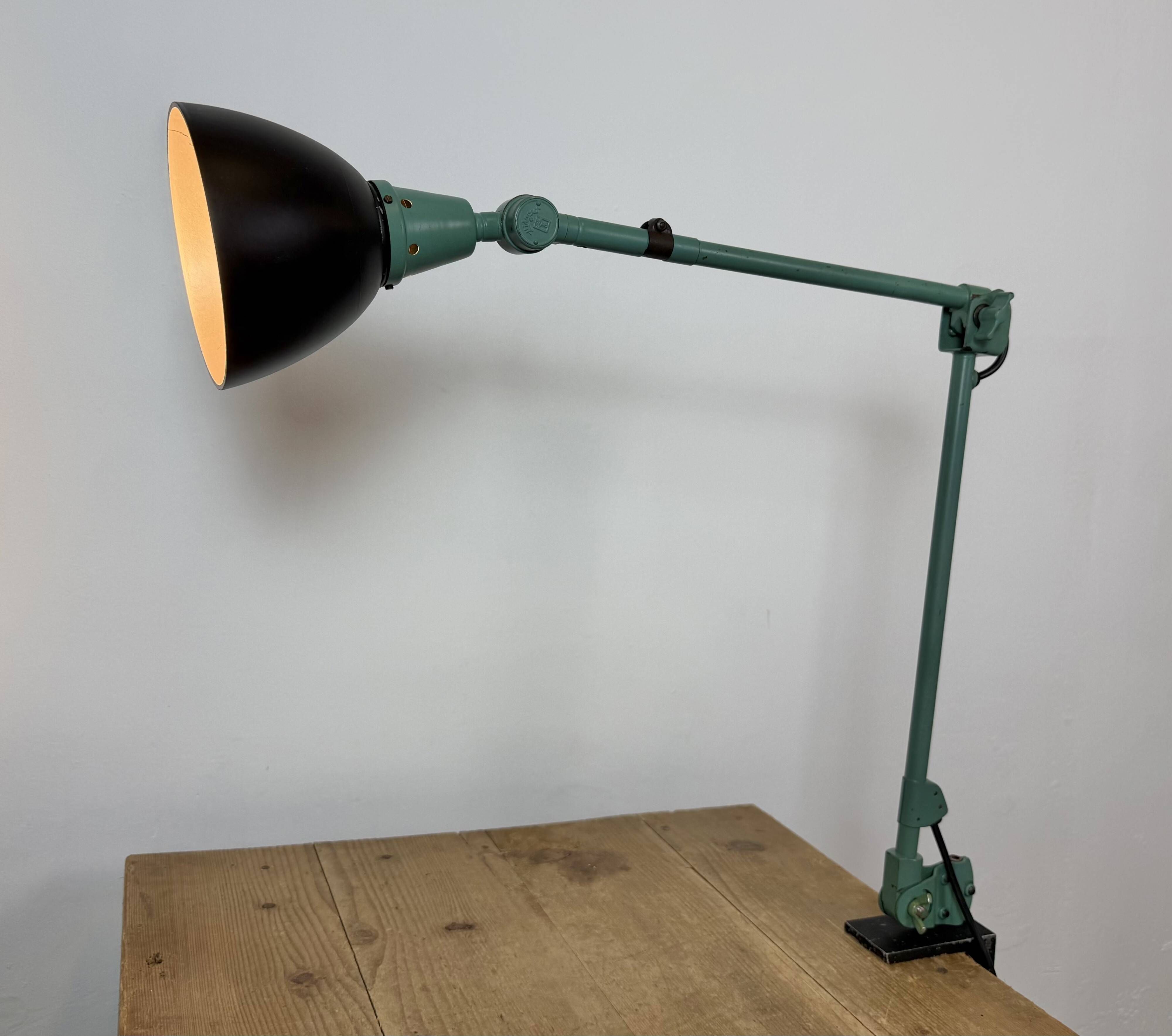 Green Industrial Workshop Desk Lamp by Curt Fischer for Midgard, 1950s