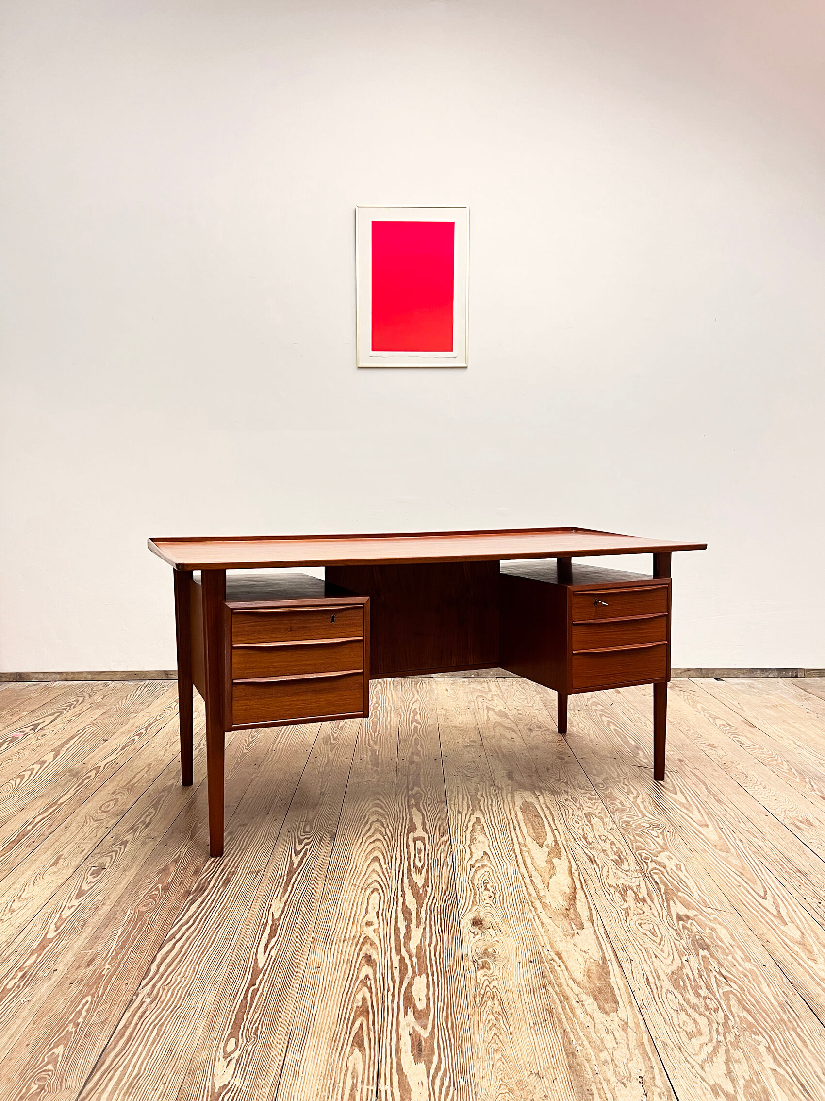 Danish teak desk by Peter Løvig Nielsen for Hedensted Møbelfabrik Denmark 1960s