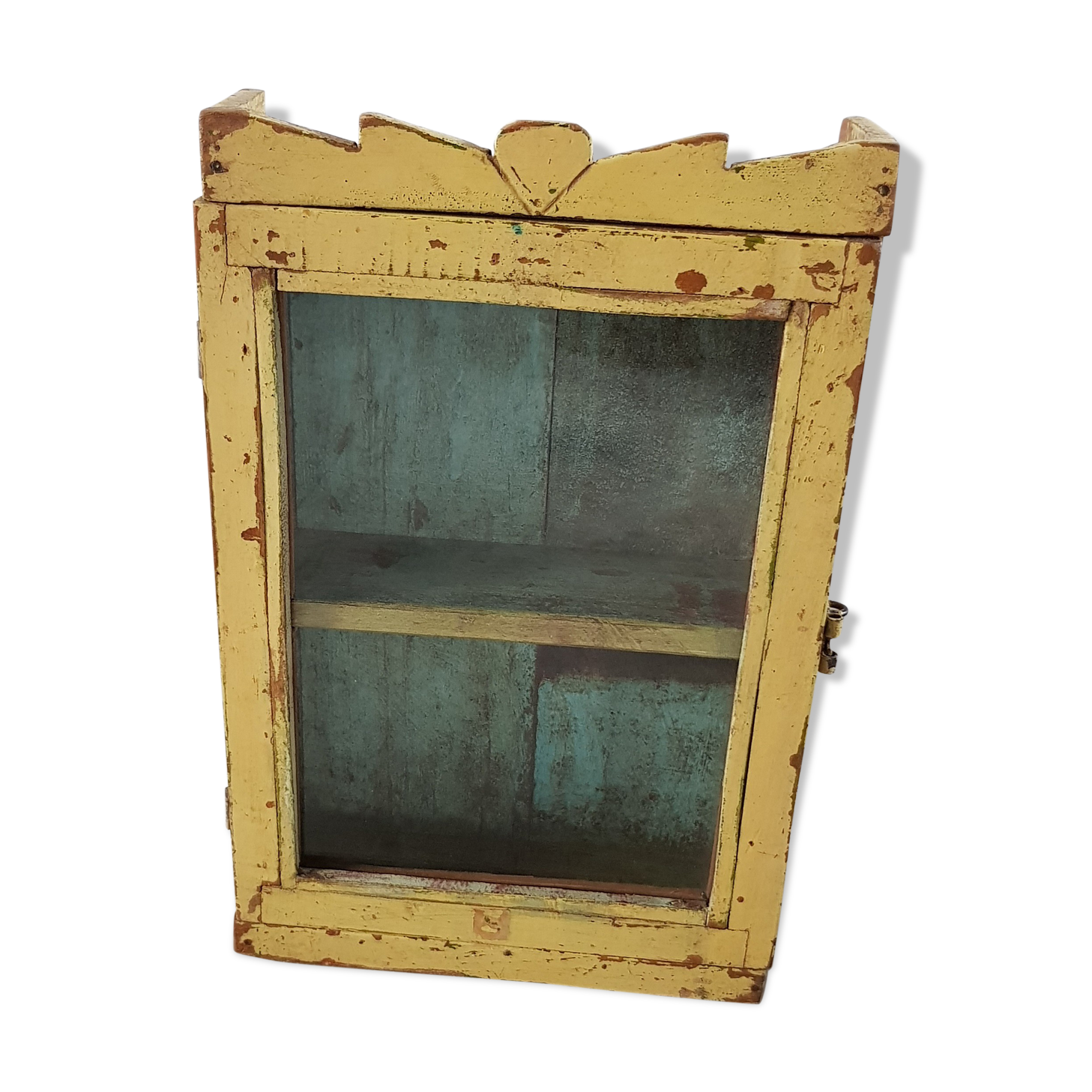 Old window - teak wall shelf