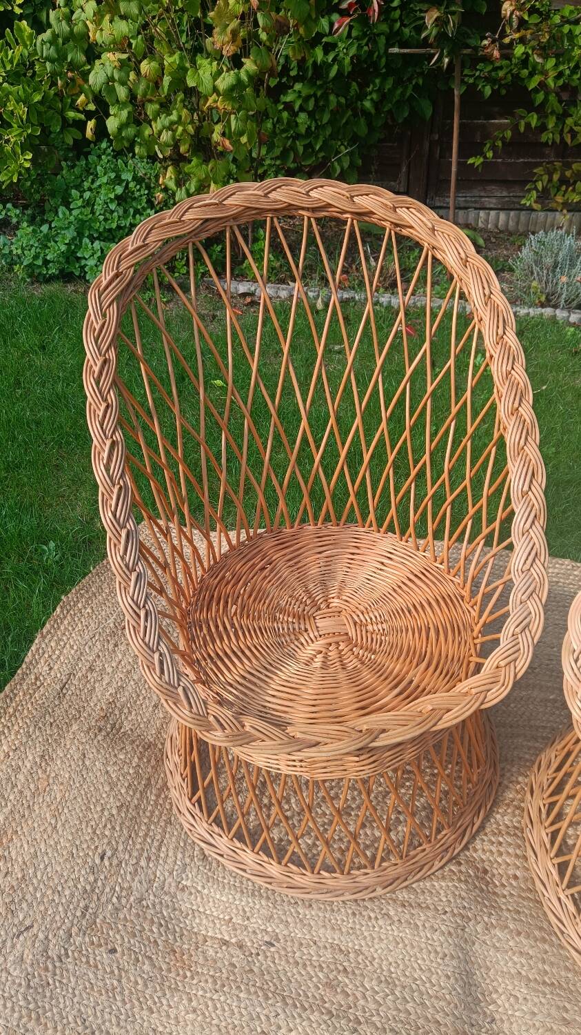 Rattan and wicker basket chairs