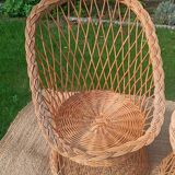 Rattan and wicker basket chairs