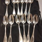12 silver-plated metal tablespoons by Félix Frères