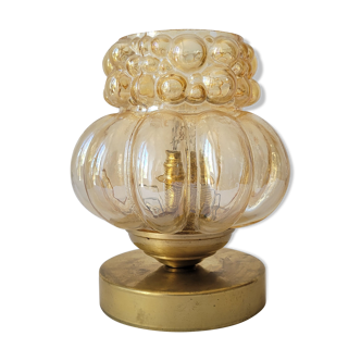 Lamp in molded glass and brass