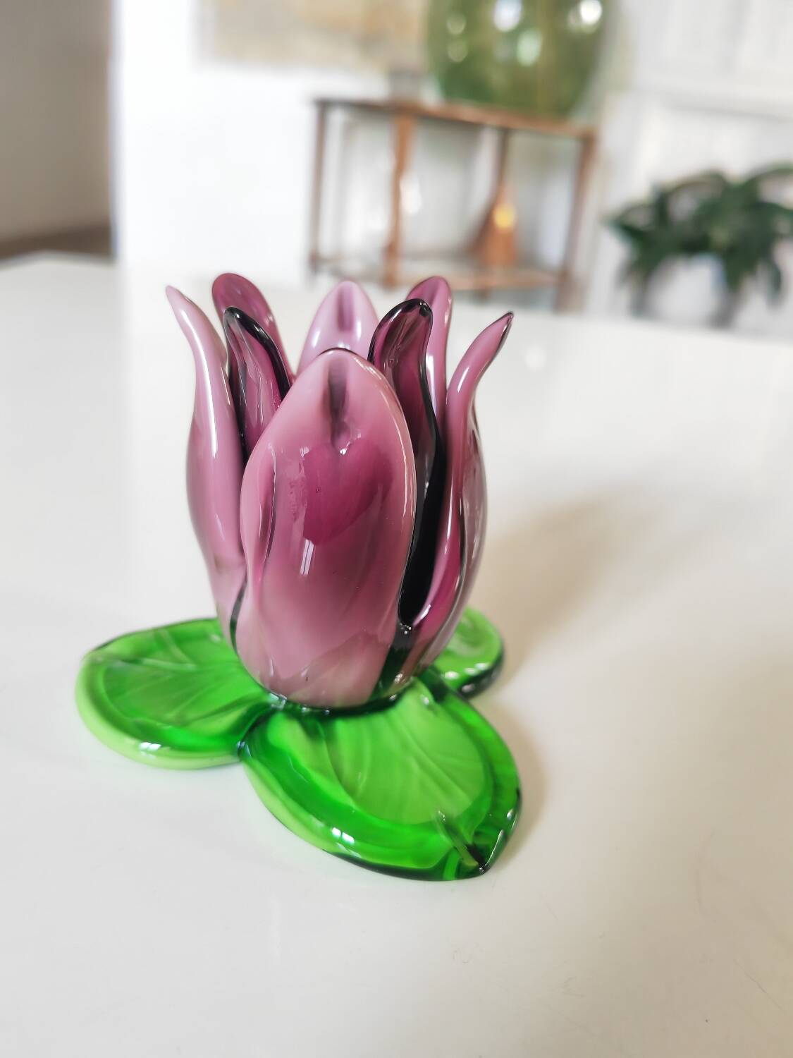 Glass paste candle holder
