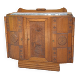 Art deco oak and marble sideboard