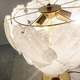 Vintage murano leaf table lamp, 1970s
