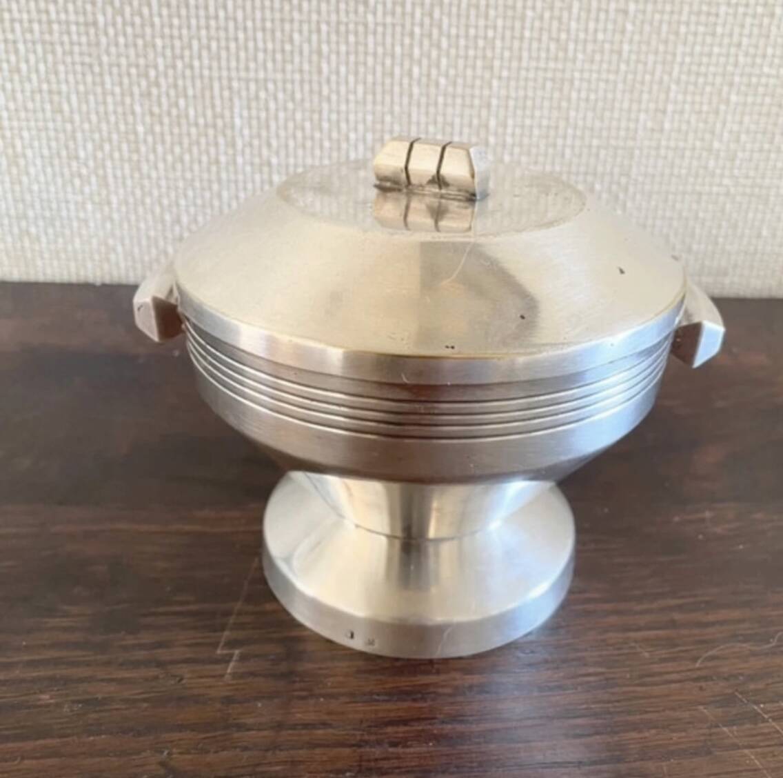 Art Deco silver-plated sugar bowl and sweet jar