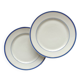 2 assiettes à dessert en porcelaine ancienne style empire 19eme siècle