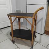 Desserte en rotin vintage