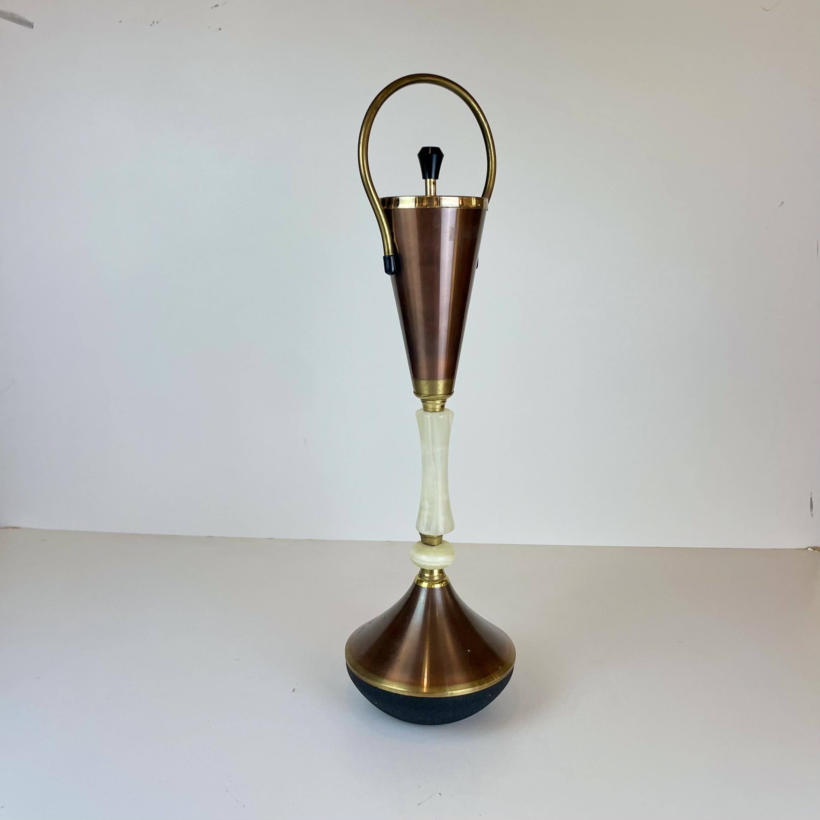 Italian Copper & Brass Ashtray on Foot, 1950s~60's