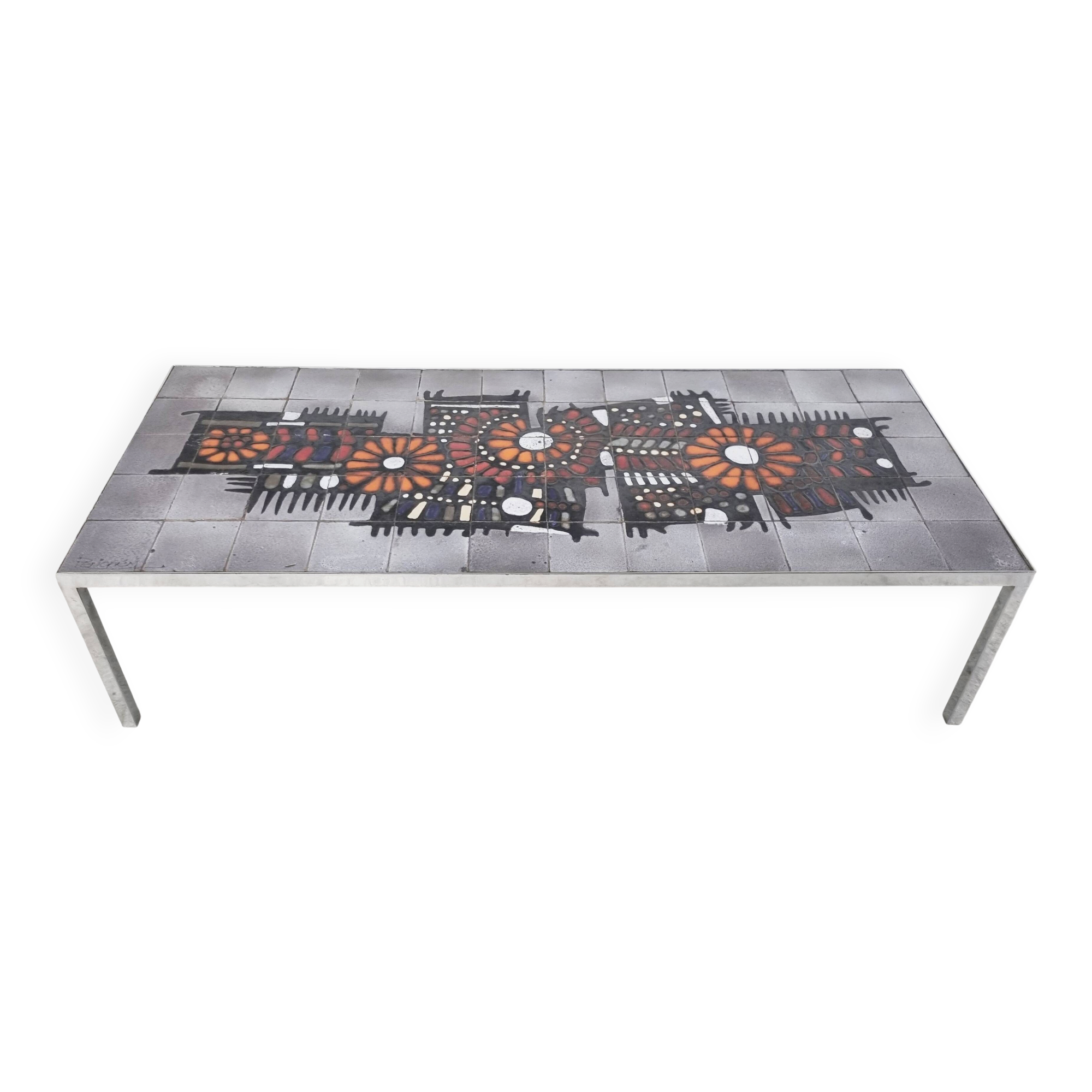 Vintage ceramic coffee table by Perignem, 1960s