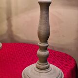 pair of taupe patinated wood lamps in classic Scandinavian style 48x25