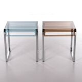 Tables d'appoint vintage en plexiglas Marc Berthier - Set de 2, 1960