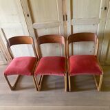Set of 3 Baumann sled chairs
