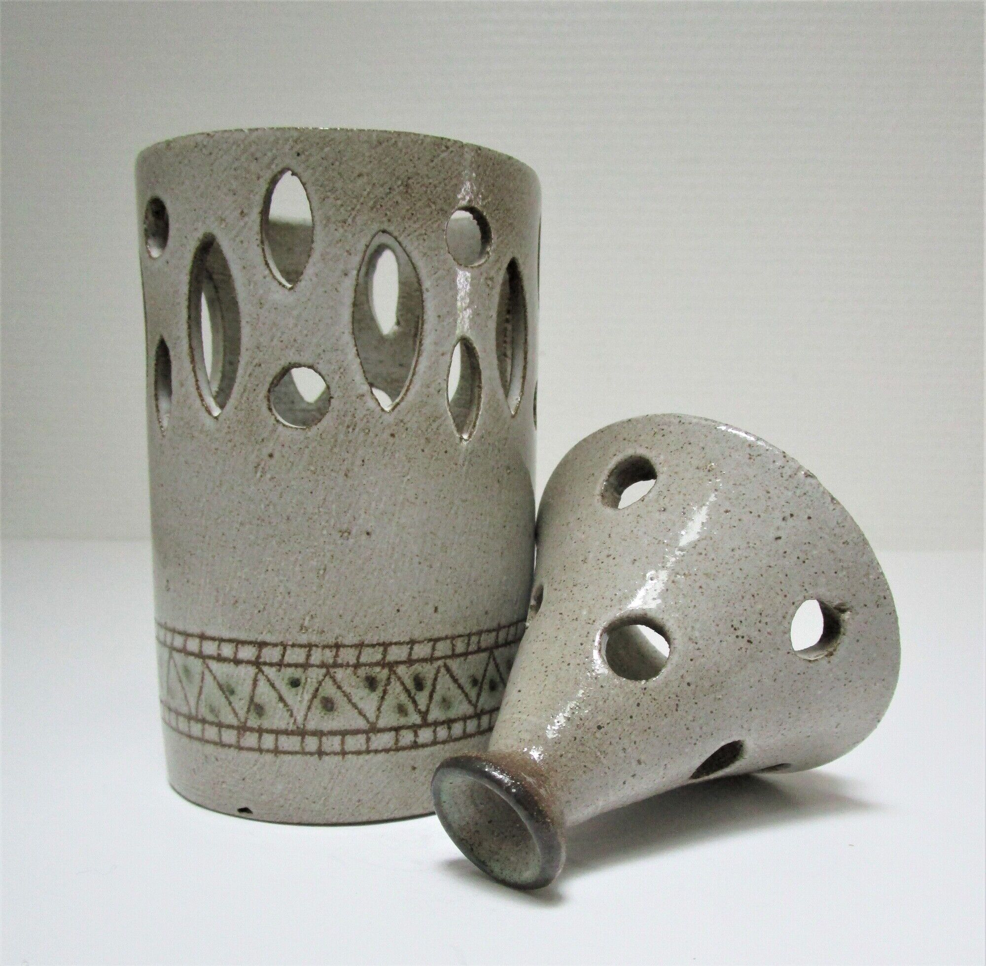 Photophore ceramic enamelled La Fagoterie vintage