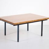 Table transformable teck et acier années 50' fabrication française