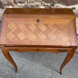 Louis XV style cherry wood Dos d'Âne scriban slope desk 1970
