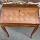 Slope desk scriban Donkey's back in Louis XV style, cherry wood, 1970.