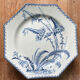 Octagonal composition dish in Clairefontaine earthenware, indiana model 19th