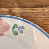 5 dessert plates Italian flowers blue / green / pink