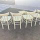 4 bistro chairs painted yellow