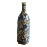 Antique Iznik Style Pottery Bottle with Birds, Ottoman Revival Ceramic Vase