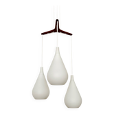 Suspension cascade en opaline et teck par Nordisk Solar