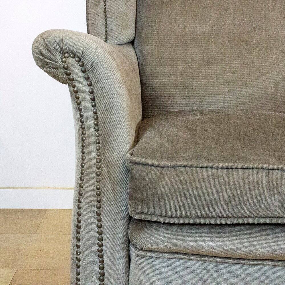 Vintage Velvet Ear Armchair, 1970s