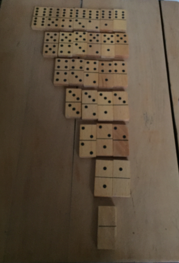 Old wooden dominoes game