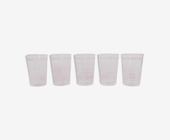 5 verres à porto anciens en cristal