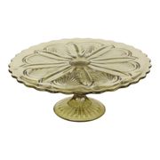 Art Deco Pressed Glass Cake/Pastry Platter 27cm