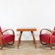 Bentwood lounge chairs with coffee table by Jindřich Halabala, 1930s, set of 3