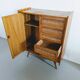 Commode vintage en bois et osier