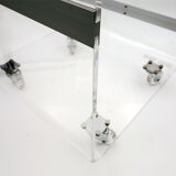 Plexiglas side table on wheels