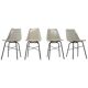 Lot de 4 chaises à manger en fibre de verre, Tchécoslovaquie, années 1960