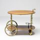 Brass and walnut bar cart by Cesare Lacca