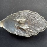 Gravy boat or oyster butter dish – Maurice Gouaillé – Silver plated metal & satin glass