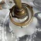 Antique brass and porcelain swan neck wall light.