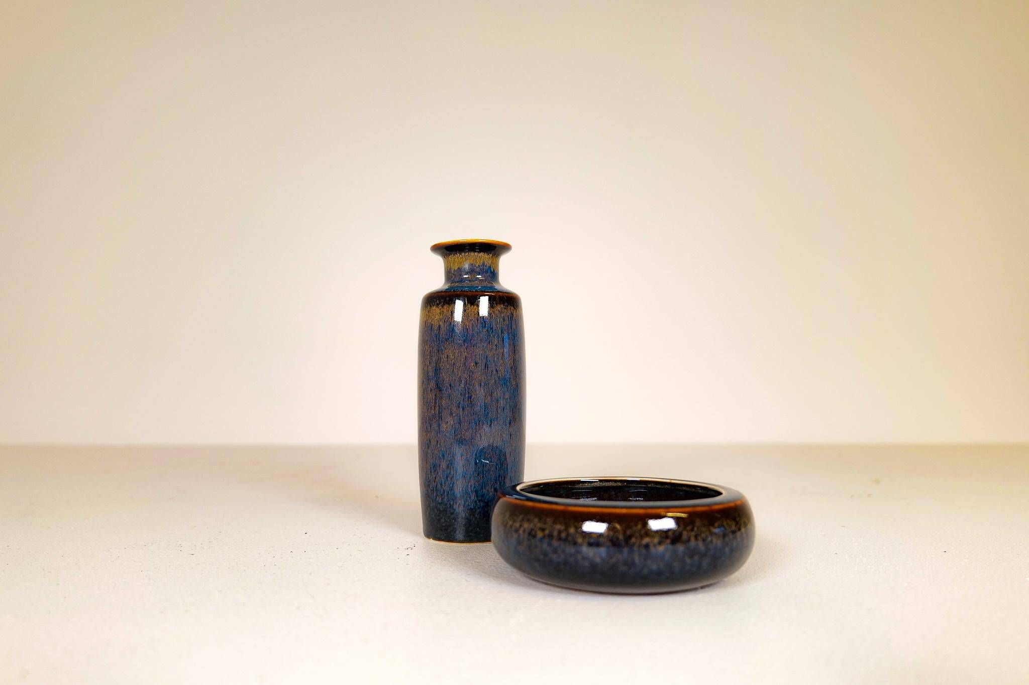 Bowl and modern vase from the mid-century Rörstrand Carl Harry Stålhane, Sweden, 1950s.