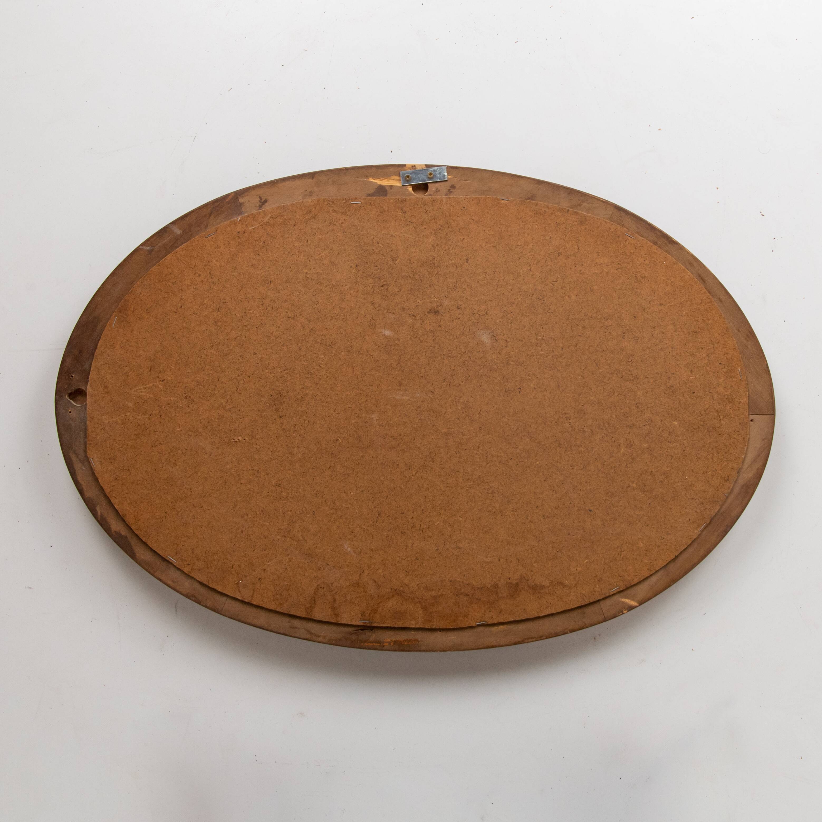 1950 Vintage Oval wood Mirror