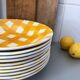 Hollow plates Sarreguemines yellow tiles