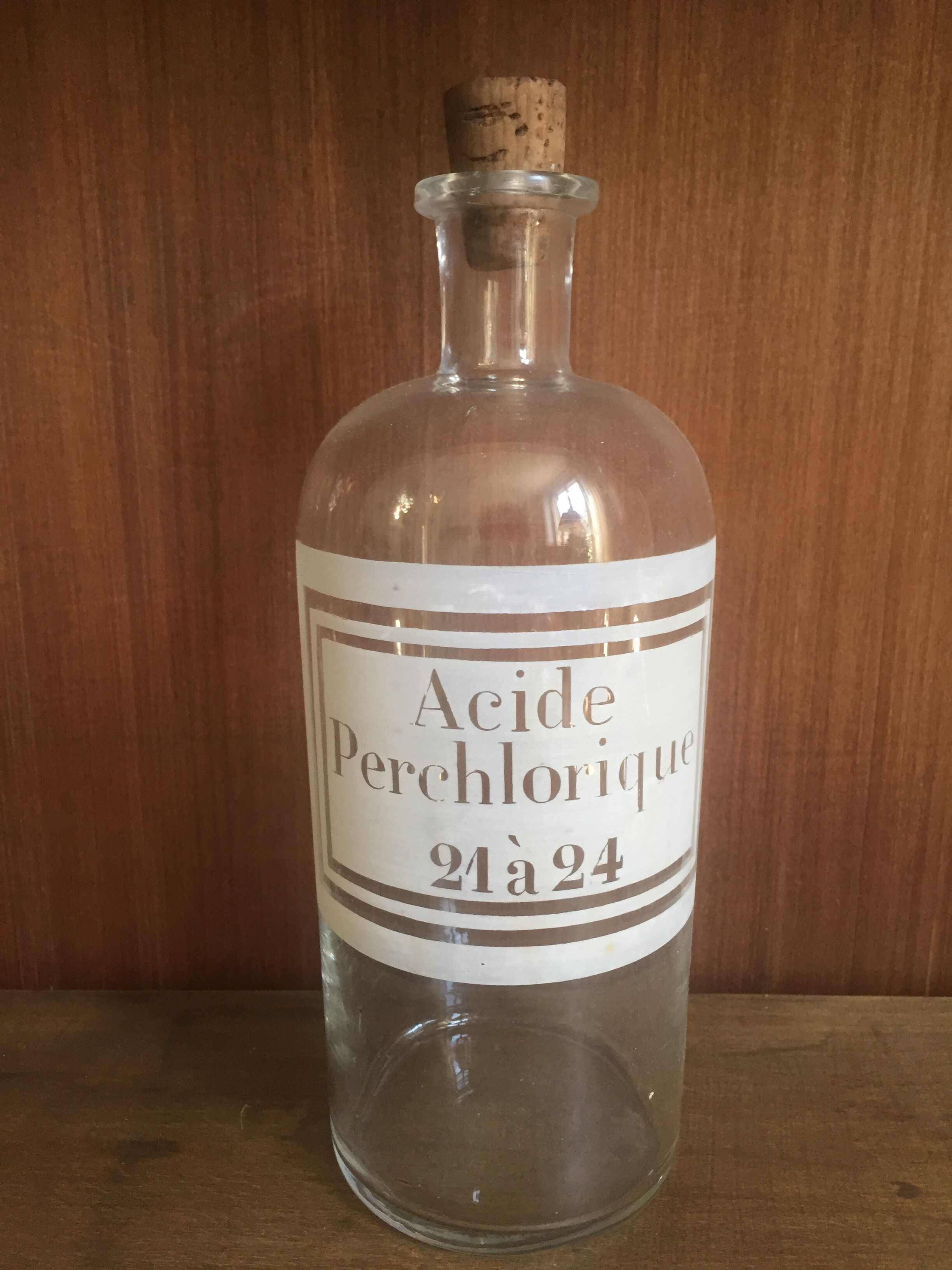 Lot of 2 vials of apothecary, alcohol and acid