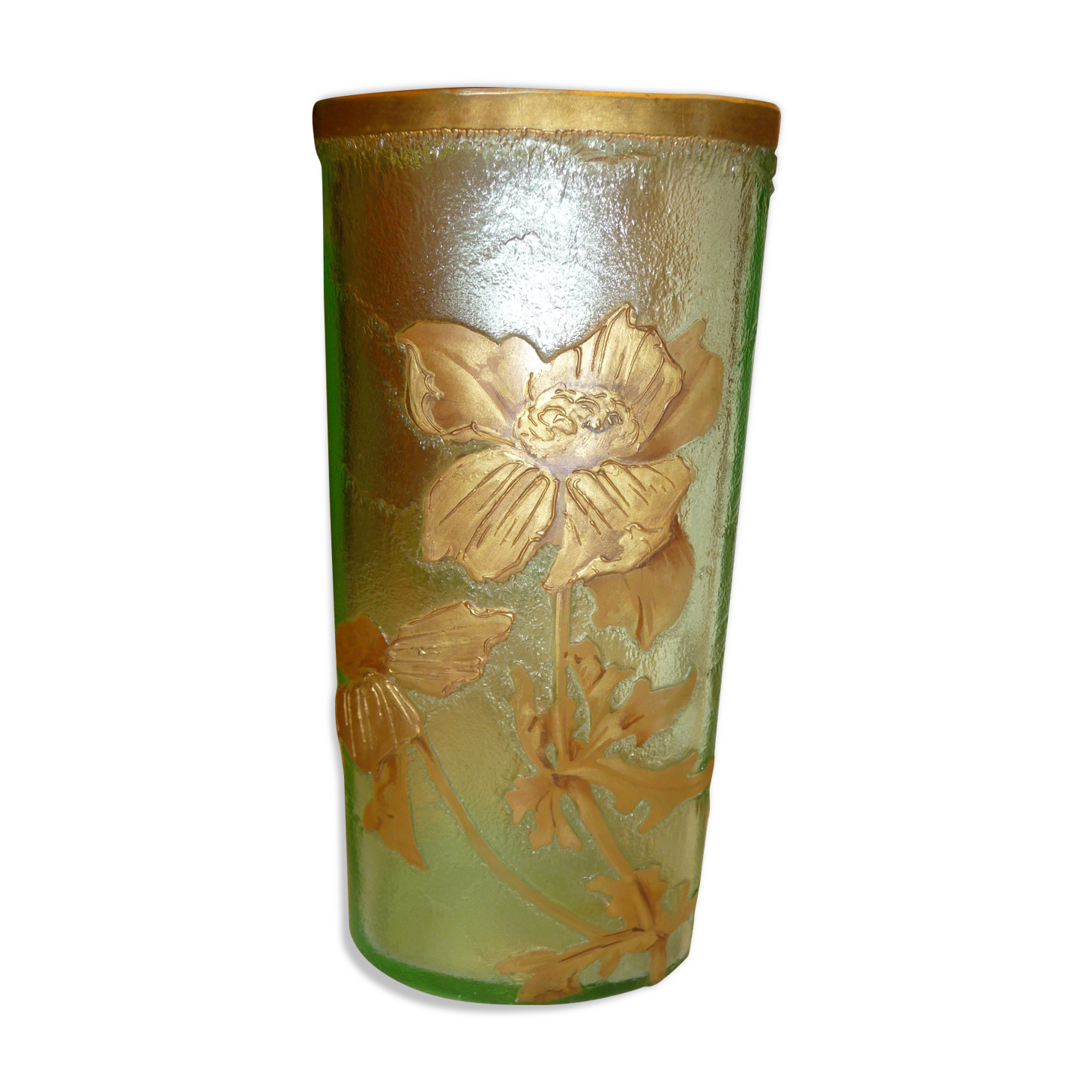 Montjoye enamelled glass vase,