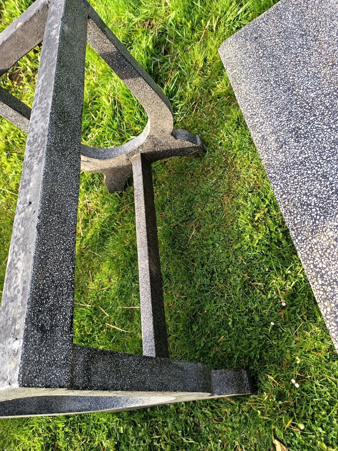 Old garden furniture in vintage stone