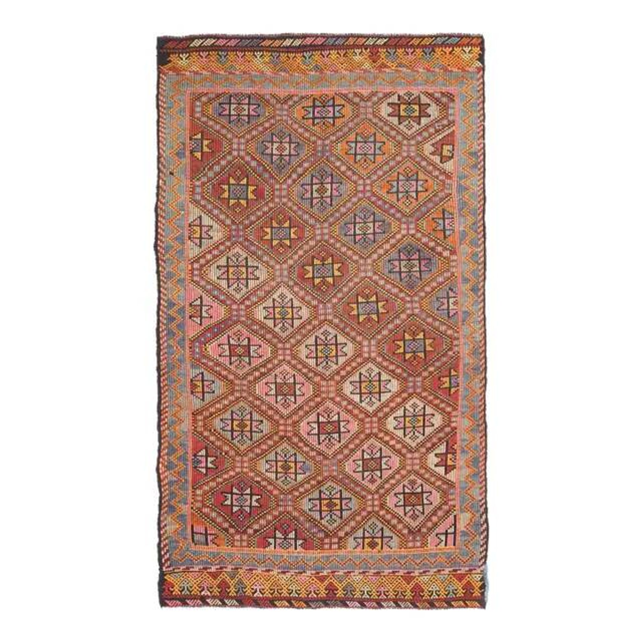 1970s Vintage Turkish Hand-Knotted Wool Cotton Brown Area Rug 157x277