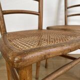 Pair of caned bistro chairs