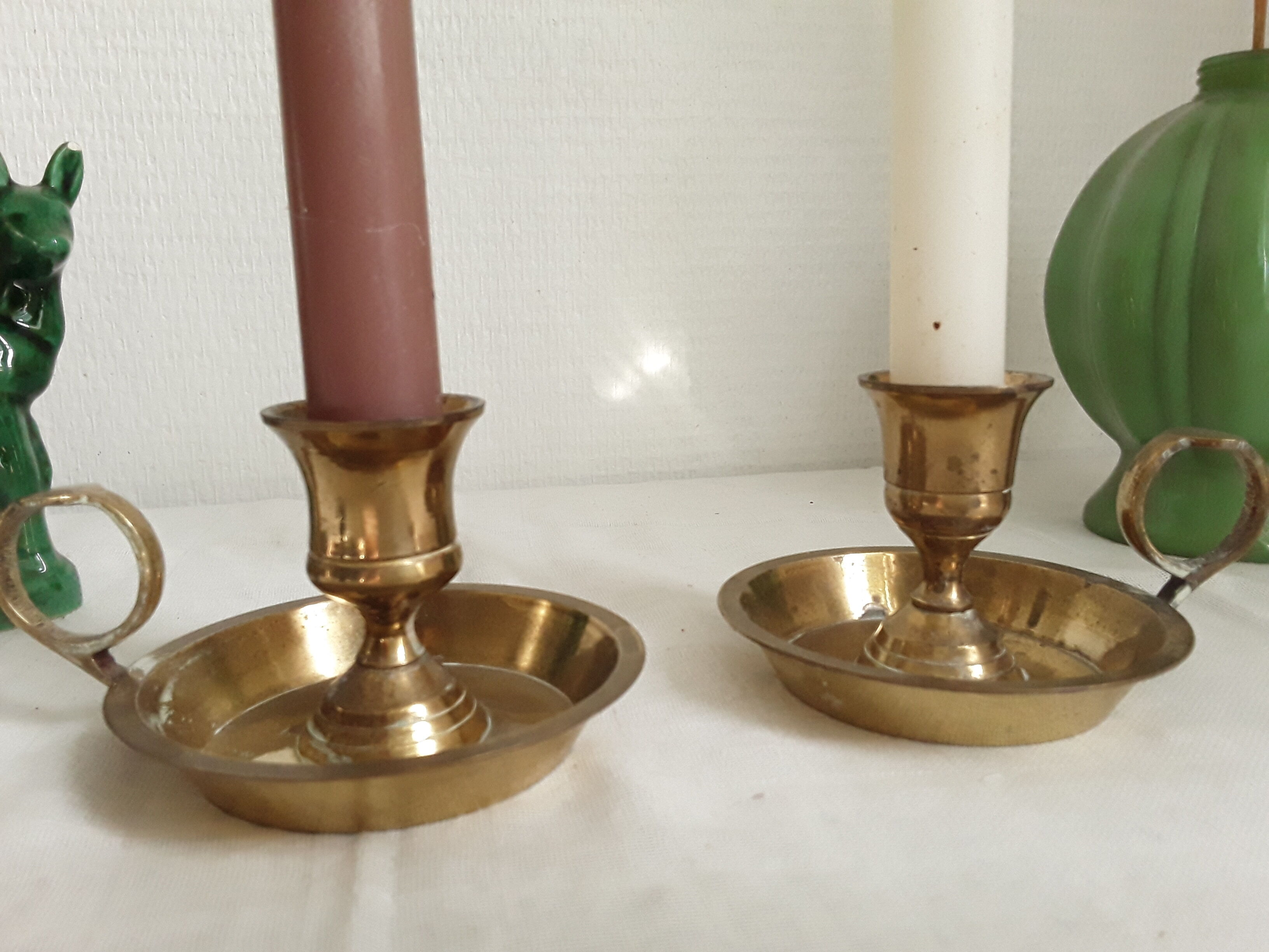 Vintage brass candle holders